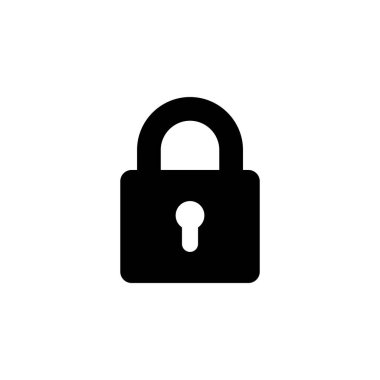 Web ve mobil uygulama için simge vektörünü kilitle. Asma kilit işareti ve sembol. Şifreleme simgesi. Güvenlik sembolü