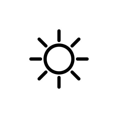 Web ve mobil uygulama için güneş simgesi vektörü. Parlaklık işareti ve sembol.