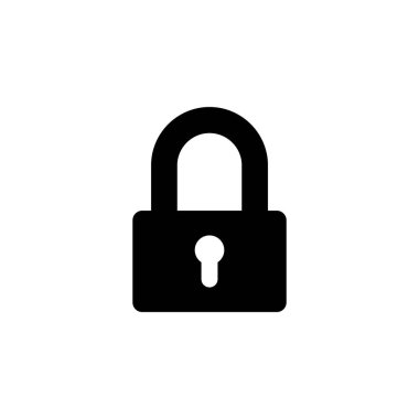 Web ve mobil uygulama için simge vektörünü kilitle. Asma kilit işareti ve sembol. Şifreleme simgesi. Güvenlik sembolü