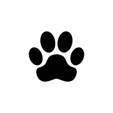 Web ve mobil uygulama için Paw simgesi vektörü. Pençe izi ve sembol. köpek ya da kedi pençesi