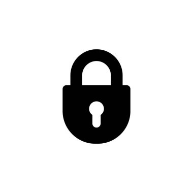 Web ve mobil uygulama için simge vektörünü kilitle. Asma kilit işareti ve sembol. Şifreleme simgesi. Güvenlik sembolü