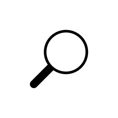 Web ve mobil uygulama için simge vektörü ara. Büyüteç işareti ve sembolü ara