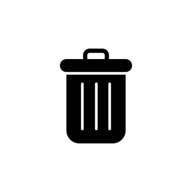 Web ve mobil uygulama için çöp simgesi vektörü. Çöp kutusu simgesi. İşareti ve sembolü sil.