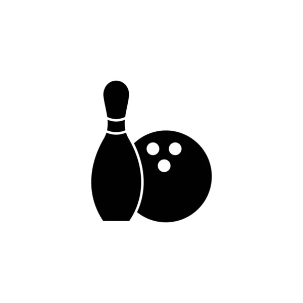 Bowling Icon Vector Web Mobile App Bowling Ball Pin Sign — Stockvektor