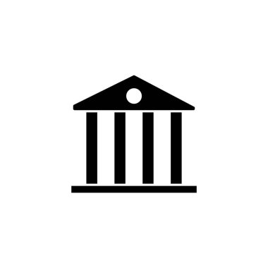 Web ve mobil uygulama için banka simgesi vektörü. Banka işareti ve sembol, müze, üniversite