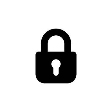 Web ve mobil uygulama için simge vektörünü kilitle. Asma kilit işareti ve sembol. Şifreleme simgesi. Güvenlik sembolü