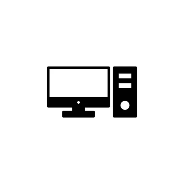 Computer Icon Vector Web Mobile App Computer Monitor Sign Symbol — Stockvektor