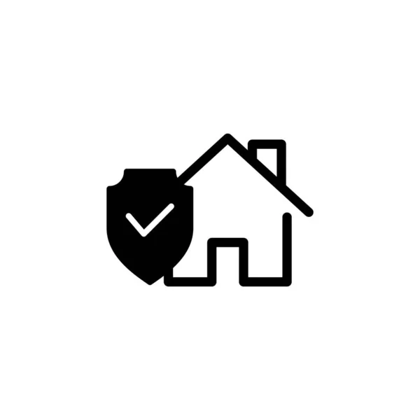 Вектор Значка Домашнього Страхування Веб Мобільного Додатку Знак Домашнього Захисту — стоковий вектор