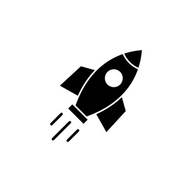 Web ve mobil uygulama için roket simgesi vektörü. Başlangıç işareti ve sembol. roket fırlatma simgesi