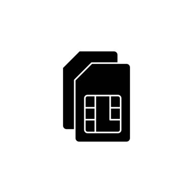 Web ve mobil uygulama için Sim kart simgesi vektörü. çift sim kart işareti ve sembol