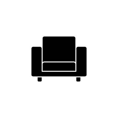 Web ve mobil uygulama için kanepe simgesi vektörü. Kanepe işareti ve sembol. mobilya simgesi