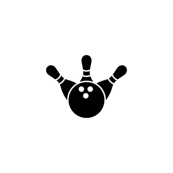 Bowling Icon Vector Web Mobile App Bowling Ball Pin Sign — Stok Vektör