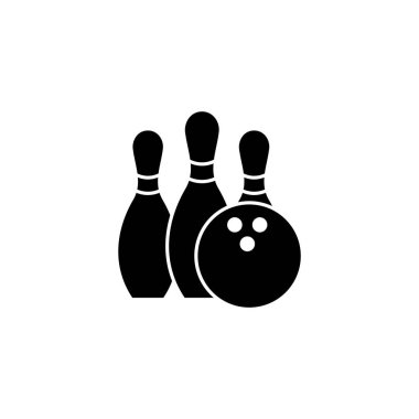 Bowling icon vector for web and mobile app. bowling ball and pin sign and symbol.