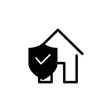 İnternet ve mobil uygulama için ev sigortası ikonu vektörü. ev koruma işareti ve sembol