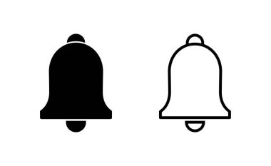 Web ve mobil uygulama için çan simgesi vektörü. Web sitesi tasarımı için uyarı işareti ve sembol