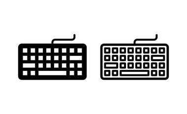 Web ve mobil uygulama için klavye simgesi vektörü. Klavye işareti ve simgesi