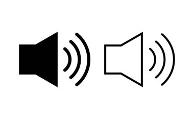 Web ve mobil uygulama için ikon vektörü. Ses düzeyi ve sembol. Hoparlör ikonu. ses sembolü