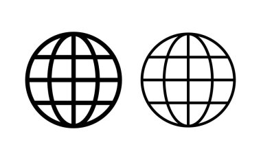 Web ve mobil uygulama için web simgesi vektörü. Web tabelalarına ve sembollere git. Web tıklama simgesi. Genel arama simgesi