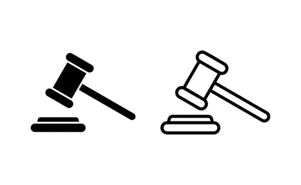 Gavel Icon Vector Web Mobile App Judge Gavel Sign Symbol — Archivo Imágenes Vectoriales