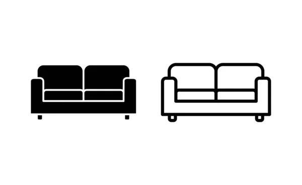 Wektor Ikony Sofy Dla Aplikacji Internetowych Mobilnych Znak Sofa Symbol — Wektor stockowy