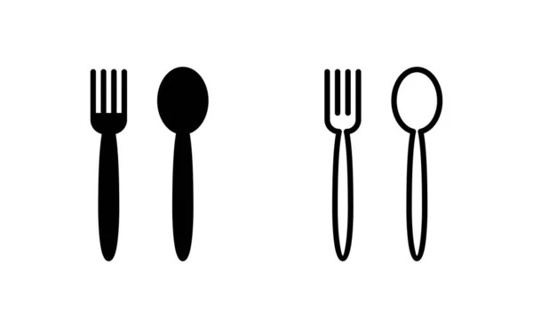 用于Web和移动应用程序的勺子和叉子图标向量 叉子和刀具图标向量 餐厅标志和符号 — 图库矢量图片