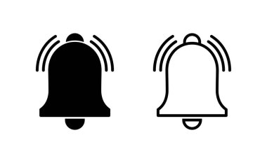 Web ve mobil uygulama için çan simgesi vektörü. Web sitesi tasarımı için uyarı işareti ve sembol