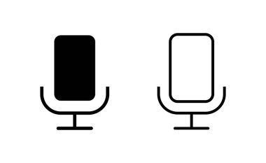 Web ve mobil uygulama için mikrofon simgesi vektörü. Karaoke işareti ve sembol