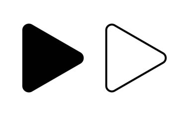 Web ve mobil uygulama için Simge vektörünü oynat. Düğme işareti ve sembolü çal