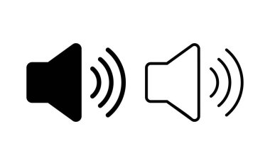 Web ve mobil uygulama için ikon vektörü. Ses düzeyi ve sembol. Hoparlör ikonu. ses sembolü