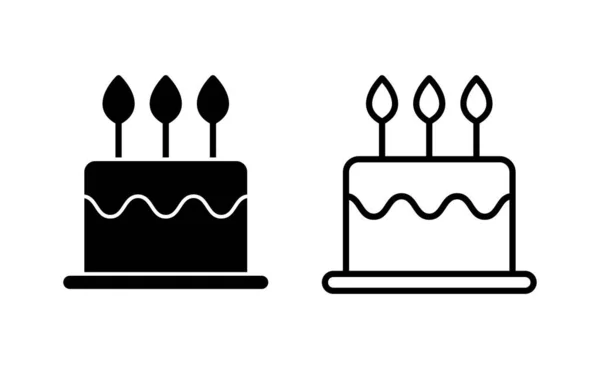 Cake Icon Vector Web Mobile App Cake Sign Symbol Birthday — Vetor de Stock