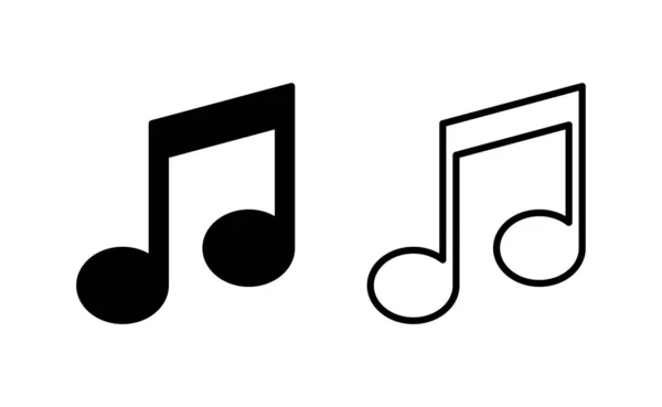 Web Mobil Uygulama Için Müzik Simgesi Vektörü Nota Işareti Sembol — Stok Vektör