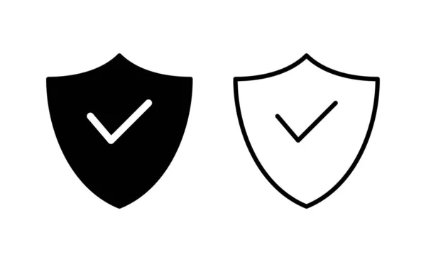 Ikona Znaku Wyboru Tarczy Dla Aplikacji Webowej Mobilnej Ochrona Zatwierdziła — Wektor stockowy