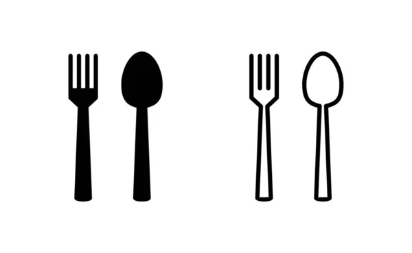 用于Web和移动应用程序的勺子和叉子图标向量 叉子和刀具图标向量 餐厅标志和符号 — 图库矢量图片