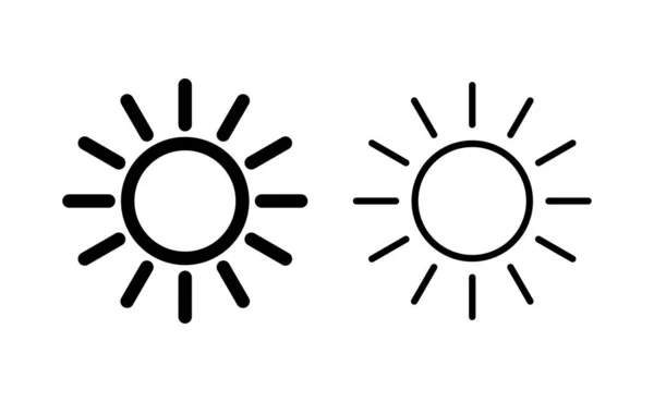 Вектор Значков Солнца Веб Мобильного Приложения Знак Яркости Символ — стоковый вектор