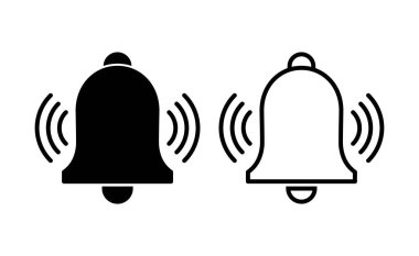 Web ve mobil uygulama için çan simgesi vektörü. Web sitesi tasarımı için uyarı işareti ve sembol