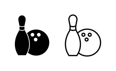 Bowling icon vector for web and mobile app. bowling ball and pin sign and symbol.