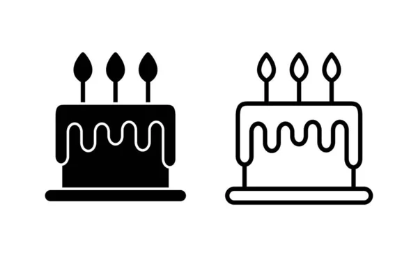 Cake Icon Vector Web Mobile App Cake Sign Symbol Birthday — Stockvektor