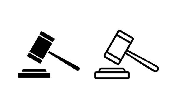 Gavel Icon Vector Web Mobile App Judge Gavel Sign Symbol — Vetor de Stock