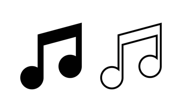 Vetor Ícone Música Para Web Aplicativo Móvel Nota Sinal Música — Vetor de Stock