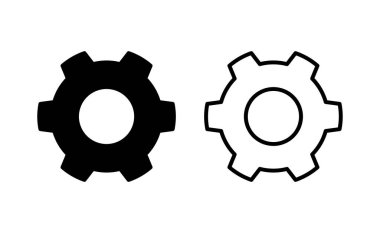 Web ve mobil uygulama için simge vektörü ayarlanıyor. İşaret ayarları ve sembol. Vites İşareti