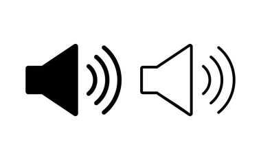 Web ve mobil uygulama için ikon vektörü. Ses düzeyi ve sembol. Hoparlör ikonu. ses sembolü