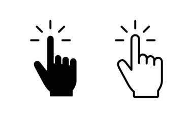 Hand cursor icon vector for web and mobile app. cursor sign and symbol. hand cursor icon clik