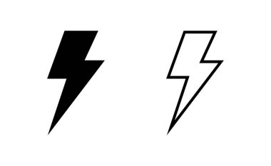 Web ve mobil uygulama için şimşek simgesi vektörü. Elektrik işareti ve sembol. Güç simgesi. enerji işareti