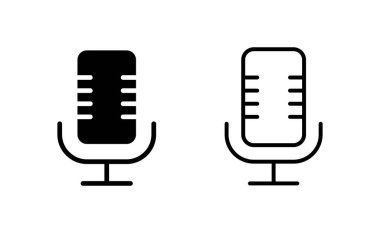 Web ve mobil uygulama için mikrofon simgesi vektörü. Karaoke işareti ve sembol