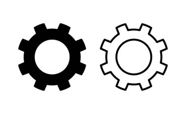 Web ve mobil uygulama için simge vektörü ayarlanıyor. İşaret ayarları ve sembol. Vites İşareti