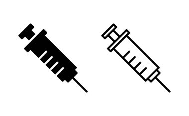 Web ve mobil uygulama için şırınga ikonu vektörü. İğne işareti ve sembol. Aşı simgesi