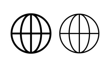 Web ve mobil uygulama için web simgesi vektörü. Web tabelalarına ve sembollere git. Web tıklama simgesi. Genel arama simgesi