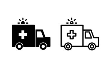 Ambulance icon vector for web and mobile app. ambulance truck sign and symbol. ambulance car