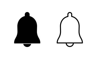 Web ve mobil uygulama için çan simgesi vektörü. Web sitesi tasarımı için uyarı işareti ve sembol