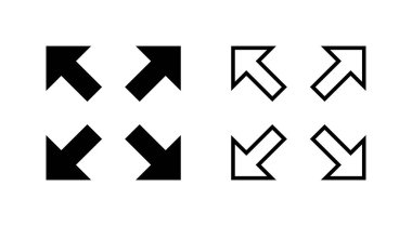 Fullscreen Icon vector for web and mobile app. Expand to full screen sign and symbol. Arrows symbol